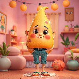 coneja con pantalon corto y tirantes, sandalias en los pies