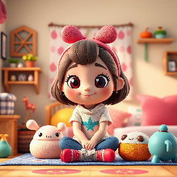Crea una imagen de una niña de 10 años.
